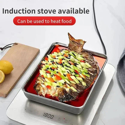 (🔥HOT SALE NOW 49% OFF) - Stainless Steel Square Plate（With Lid）