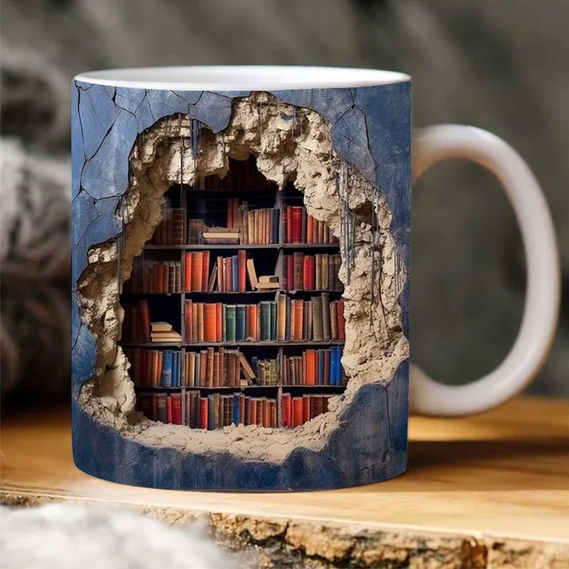 Bookshelves Hole In A Wall Mug(16oz)